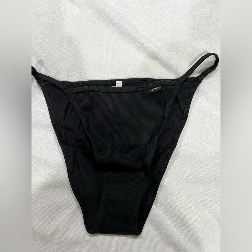 NEW NIP VS PINK victoria secret bikini panty underwear XL black high leg - Picture 1 of 6